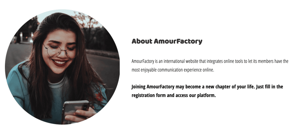 About AmourFactory dating platform