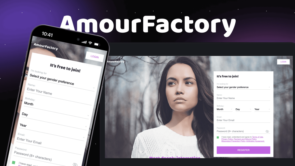 Amour Factory mobile vs desktop versions